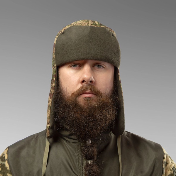 Earflap Hat with Waterproof Fabric and Fleece. Predator