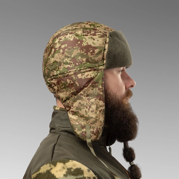 Earflap Hat with Waterproof Fabric and Fleece. Predator