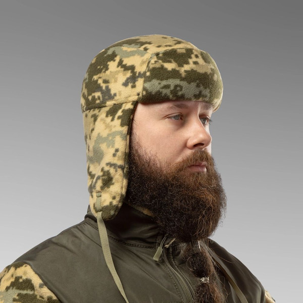 Fleece Ushanka Hat. Pixel