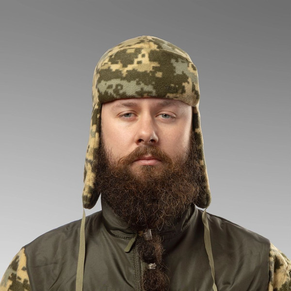 Fleece Ushanka Hat. Pixel