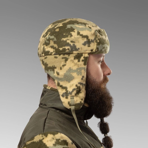 Fleece Ushanka Hat. Pixel