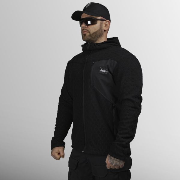 Global Ballistics Fleece Jacket HexaGon. Black