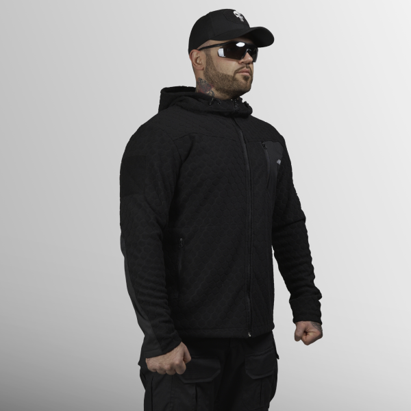 Global Ballistics Fleece Jacket HexaGon. Black