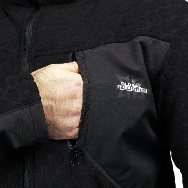 Global Ballistics Fleece Jacket HexaGon. Black