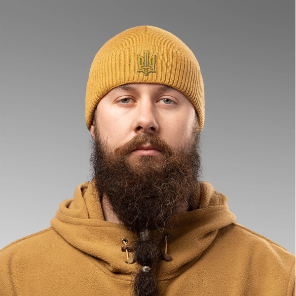 Insulated Hat with Emblem. Coyote