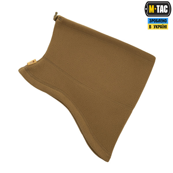 Fleece Buff, M-Tac Elite Fleece Anatomical Scarf with Drawstring. Coyote