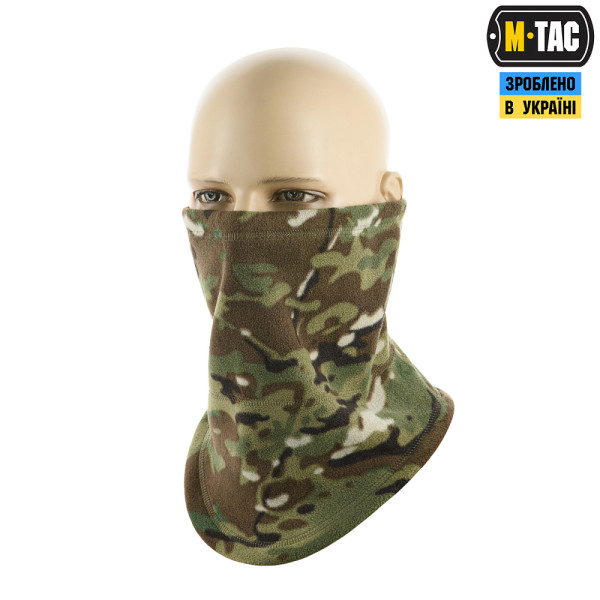 Fleece Buff, M-Tac Elite Fleece Anatomical Scarf with Drawstring. Multicam