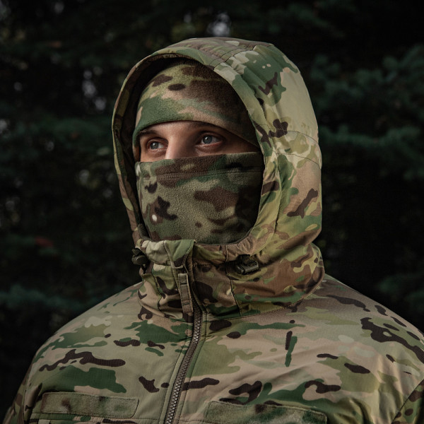 Fleece Buff, M-Tac Elite Fleece Anatomical Scarf with Drawstring. Multicam