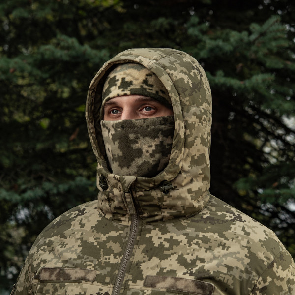 Fleece Buff, M-Tac Elite Fleece Anatomical Scarf with Drawstring. Pixel