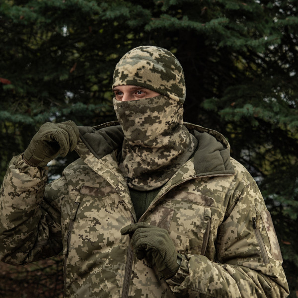 Fleece Buff, M-Tac Elite Fleece Anatomical Scarf with Drawstring. Pixel